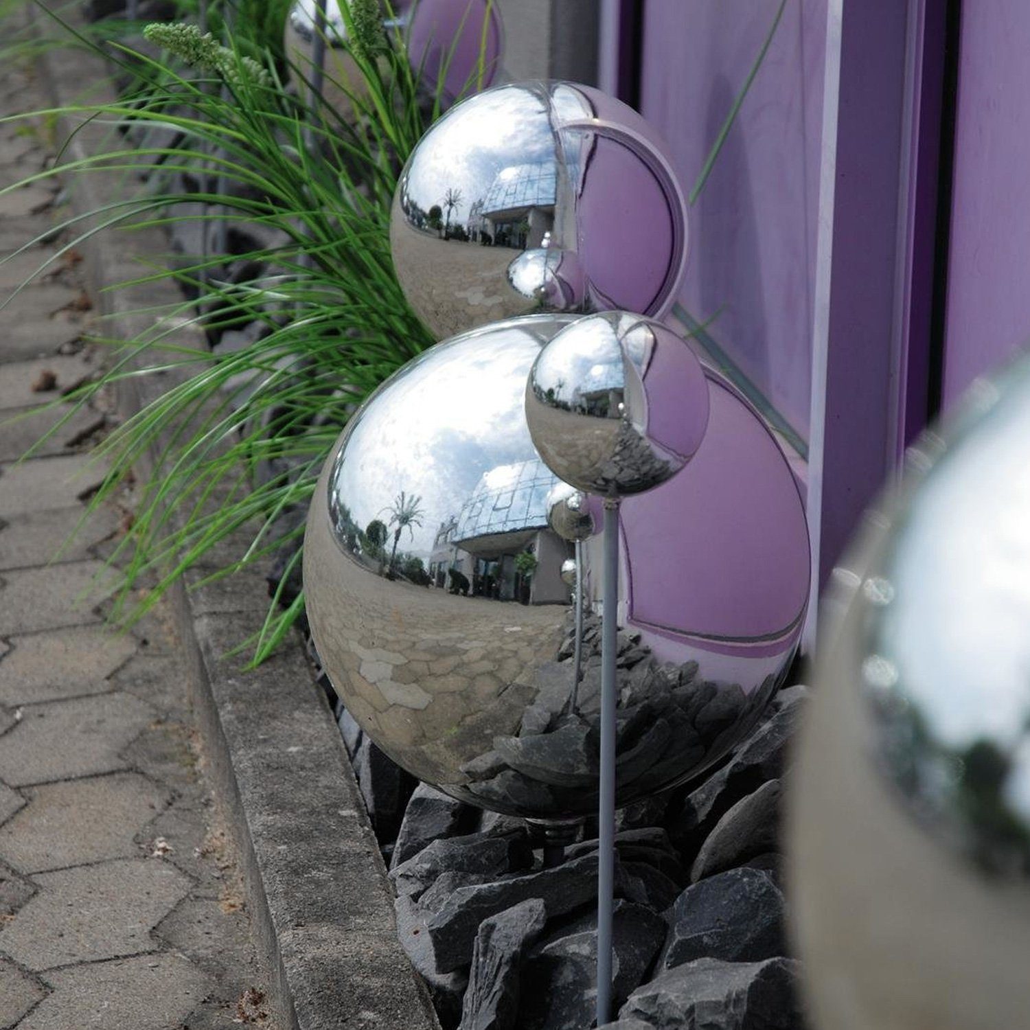 EUROPALMS Dekokugel XL Dekokugel 20cm Baumkugel silber glänzend Innen u. Au günstig online kaufen