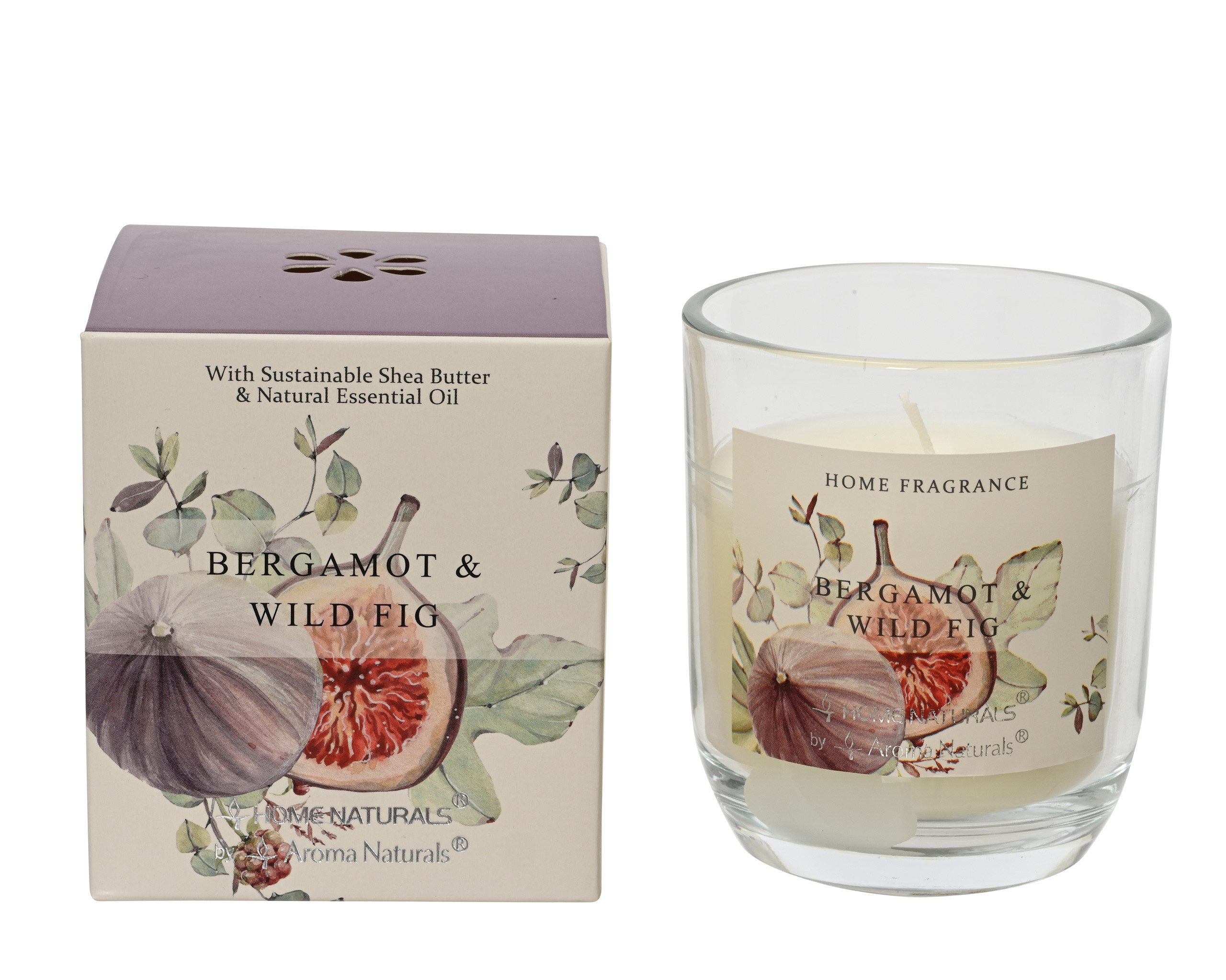 Decoris season decorations Duftkerze, Duftkerze im Glas 9cm Bergamotte Feige Duft Creme Weiß