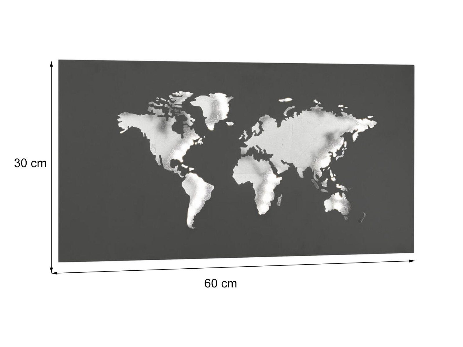 WOFI LED Wandleuchte, LED fest integriert, Warmweiß, innen indirekte Wand-beleuchtung flach große Designer Lampe, B: 60cm