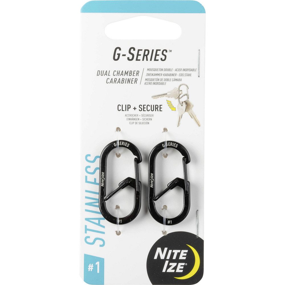 Nite Ize Schlüsselanhänger NITE Ize Schlüssel-Karabiner NI-GS1-01-2R6 Schwarz 2 St.