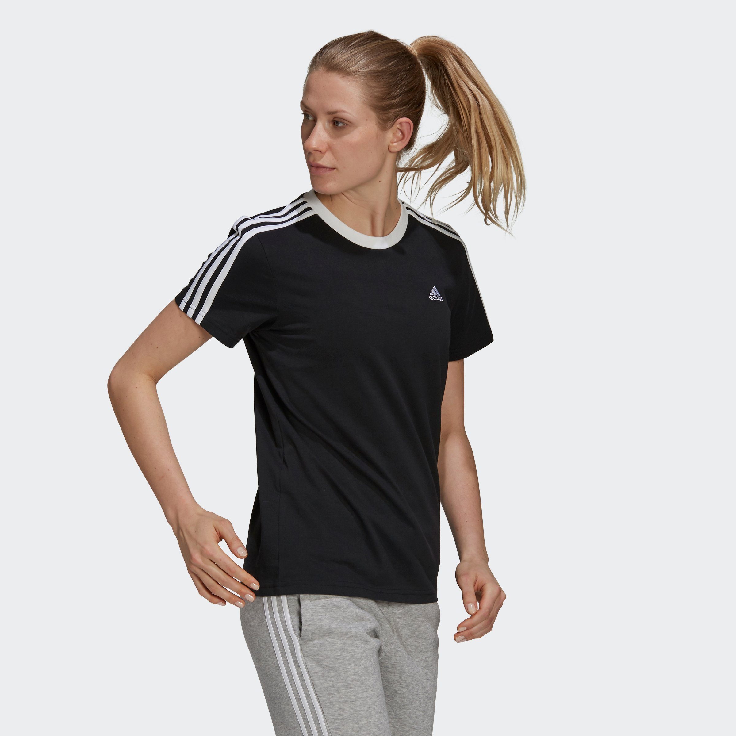 ADIDAS SPORTSWEAR T-Shirt ESSENTIALS 3-STREIFEN mehr
