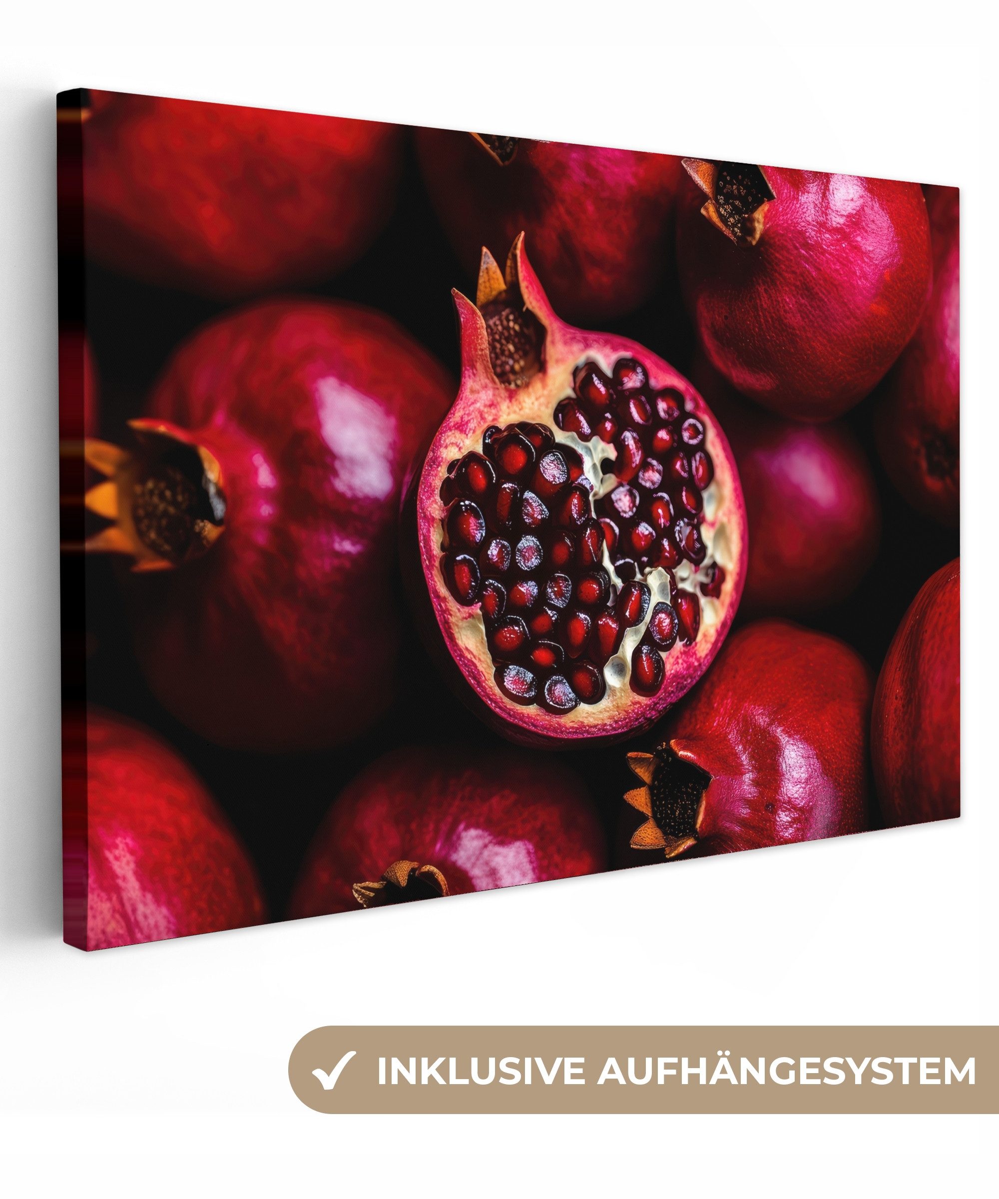 OneMillionCanvasses® Leinwandbild Granatapfel - Rot - günstig online kaufen