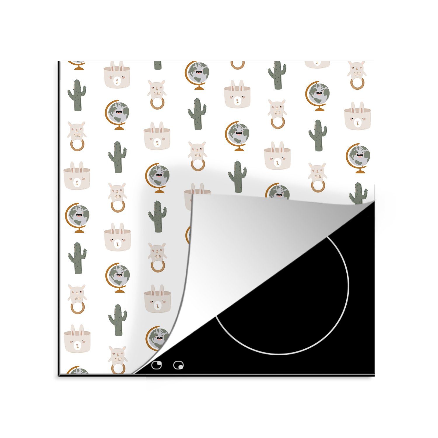 MuchoWow Herdblende-/Abdeckplatte Farben - Illustrationen - Muster, Vinyl, (1 tlg), 78x78 cm, Ceranfeldabdeckung, Arbeitsplatte für küche | Herdabdeckplatten