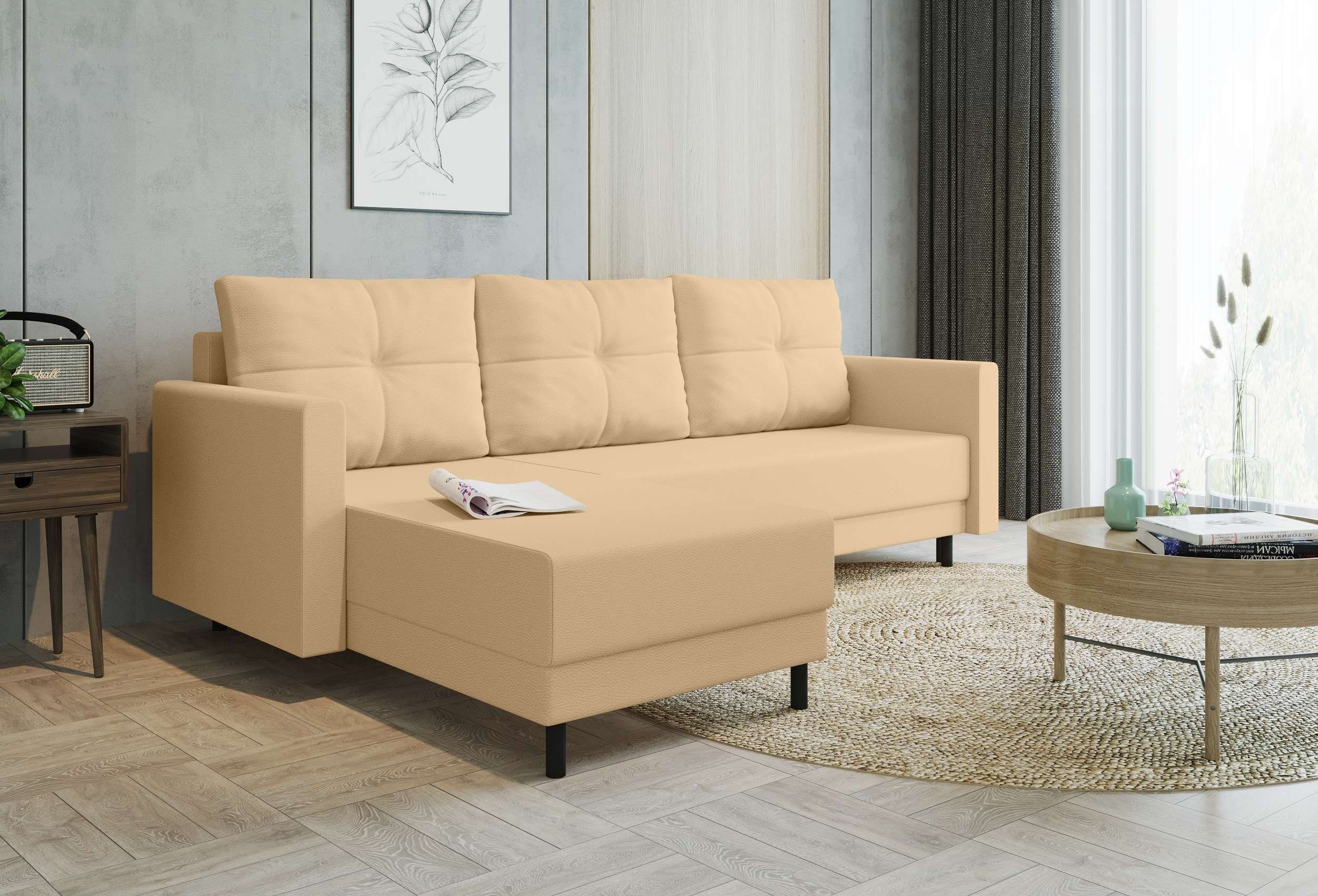 Paloma, mit Stylefy L-Form, Bettfunktion, Sitzkomfort, Sofa, Modern Eckcouch, mit Bettkasten, Design Ecksofa