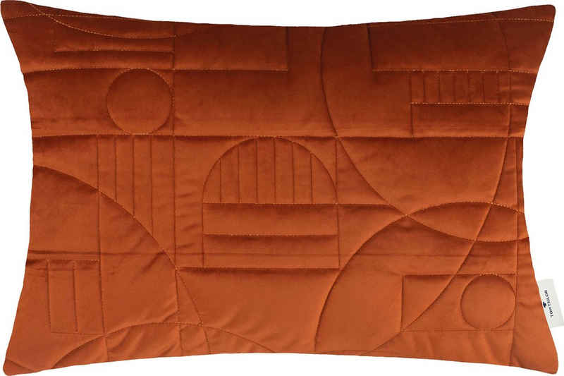 TOM TAILOR HOME Dekokissen Stitched Artdeco, aus kuschelweicher Samtnachbildung, Kissenhülle ohne Füllung, 1 Stück