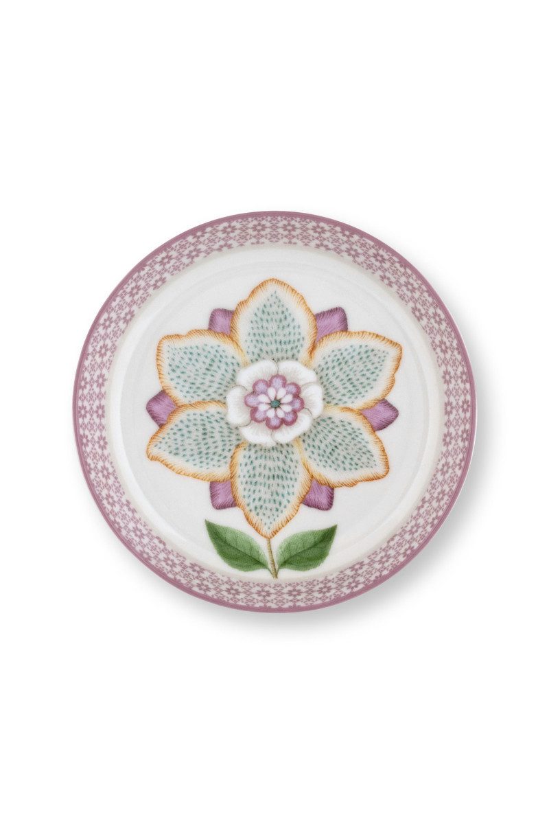 PiP Studio Teedose Lily&Lotus Teebeutelablage weiss/lila 9cm, Porzellan