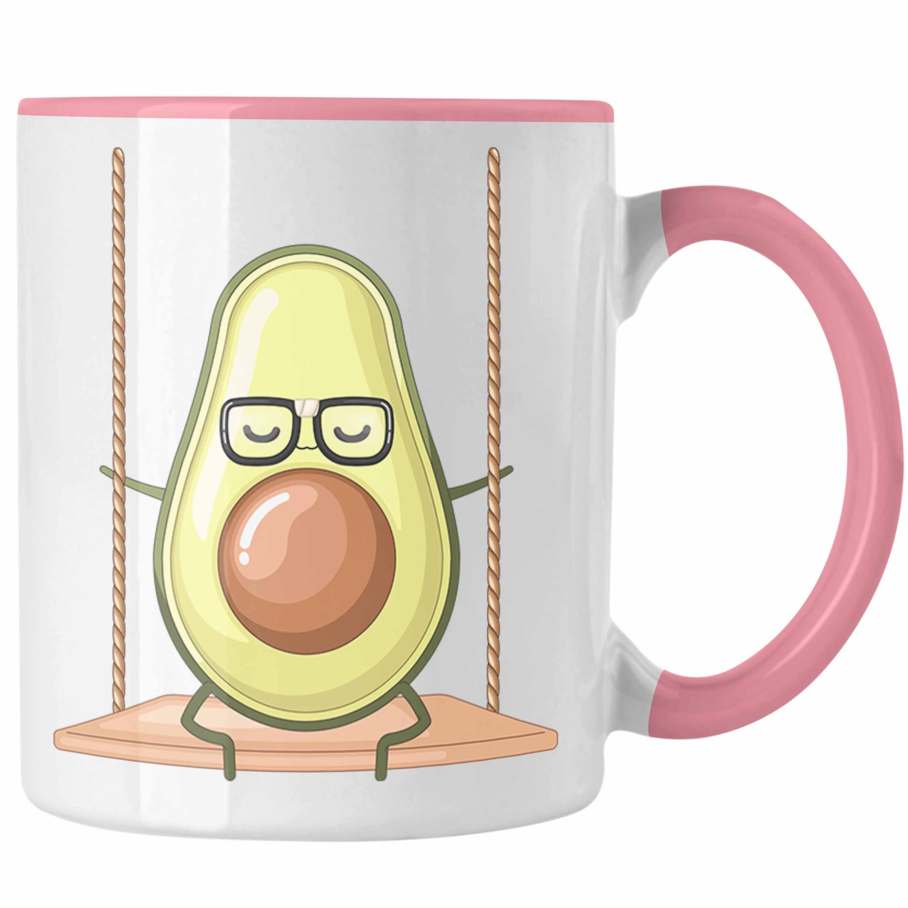 Trendation Tasse Lustige Tasse mit Avocado-Motiv - Originelle Geschenkidee für Avocado- Rosa