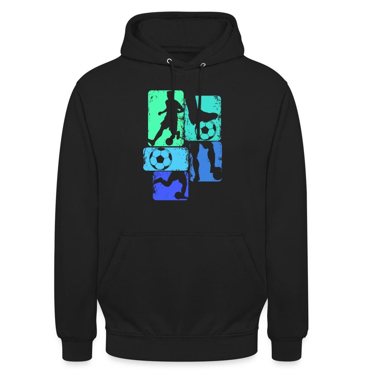 Spreadshirt Hoodie Fußballspieler Silhouetten Mit Bällen Für Papa Unisex Hoodie (1-tlg) Unisex-Schnitt: Sitzt bei Männern körpernah, bei Frauen weit