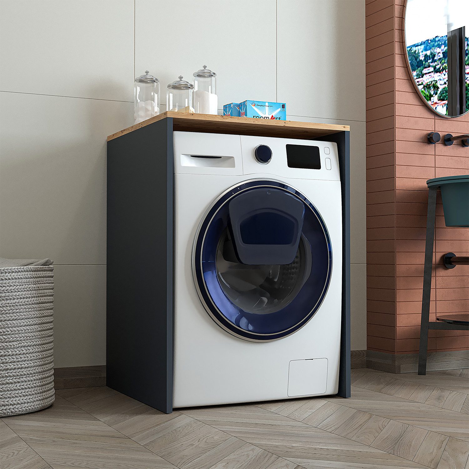 Roomart Waschmaschinenunterschrank CMD-1 (Badezimmer Waschmaschinenüberbau günstig online kaufen