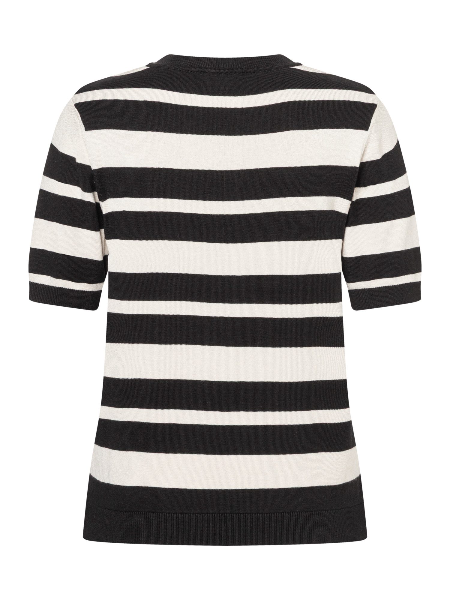 MORE&MORE Rundhalspullover Kurzarm-Pullover mit Streifen
