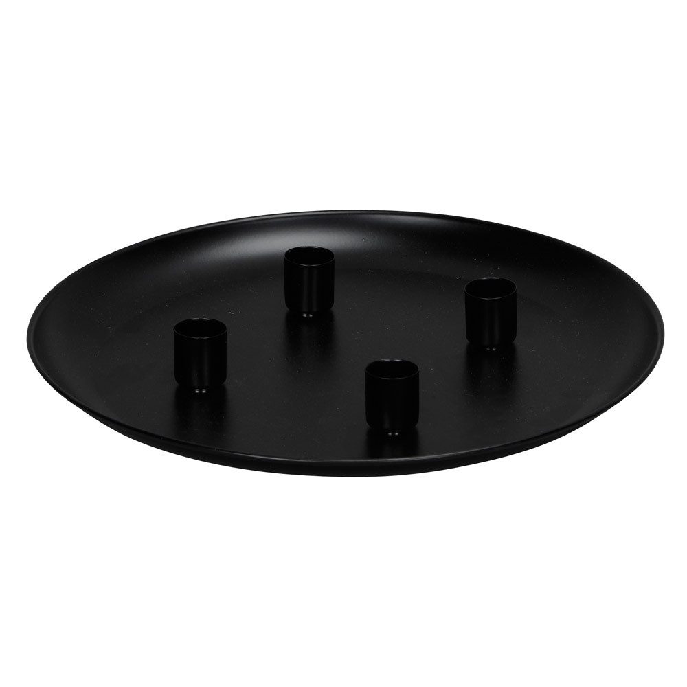 Posiwio Kerzenhalter Kerzenteller CANDLELIGHT schwarz Metall mit 4 magnetischen Kerzenhalte