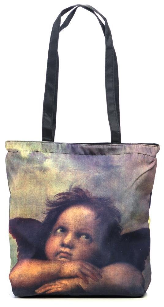 Luckyweather not just any other day Shopper Einkaufstasche / Shopping Bag Motiv Raffael ENGEL (1-tlg., 1 Stück Shopping Bag), Schultertasche beidseitig bedruckt mit Motiv bedruckt