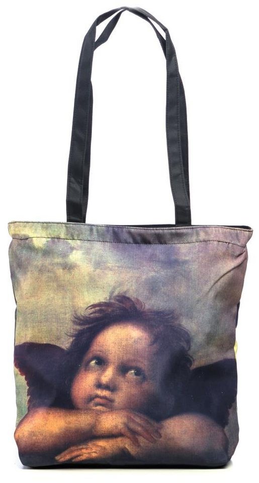 Luckyweather not just any other day Shopper Einkaufstasche / Shopping Bag Motiv Raffael ENGEL (1-tlg., 1 Stück Shopping Bag), Schultertasche beidseitig bedruckt mit Motiv bedruckt