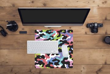 MuchoWow Gaming Mauspad Buntes Camouflage-Muster (1-St), Mousepad mit Rutschfester Unterseite, Gaming, 40x40 cm, XXL, Großes