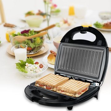 OZAVO 3-in-1-Sandwichmaker OZ320, 750 W, Waffeln, Paninitoaster, Grillplatten, abnehmbar