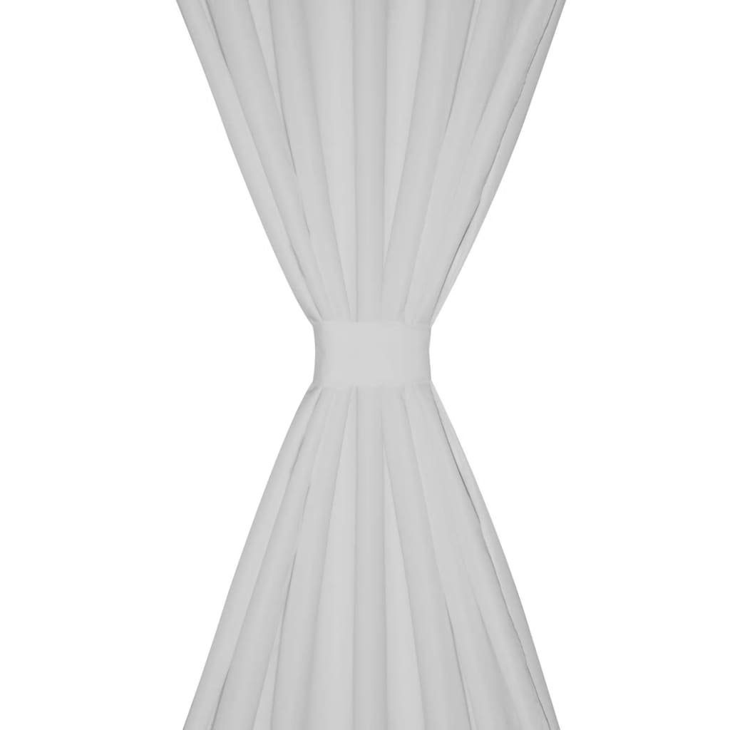 furnicato, 225 Vorhang St) Satin Gardinen (2 Vorhänge aus Weiß, 140 cm 2-teilig x