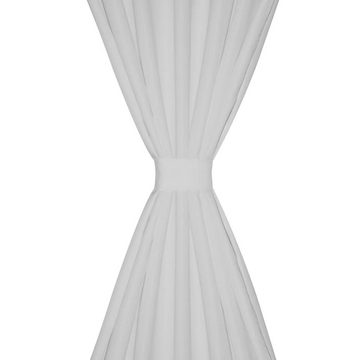 Vorhang Vorhänge Gardinen aus Satin 2-teilig 140 x 225 cm Weiß, furnicato