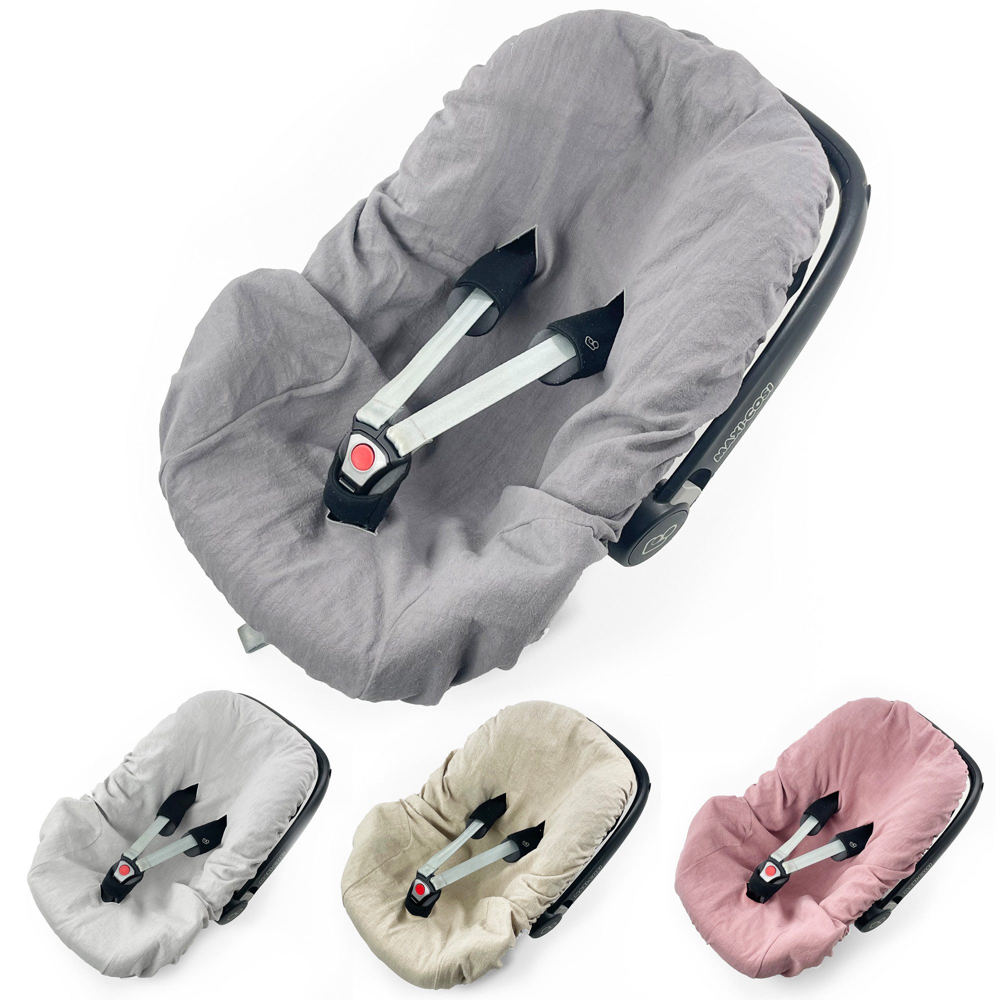 BABEES Kindersitzbezug 100% LEINEN Bezug für Babyschale Leinenbezug Sommerbezug, 100% Leinen