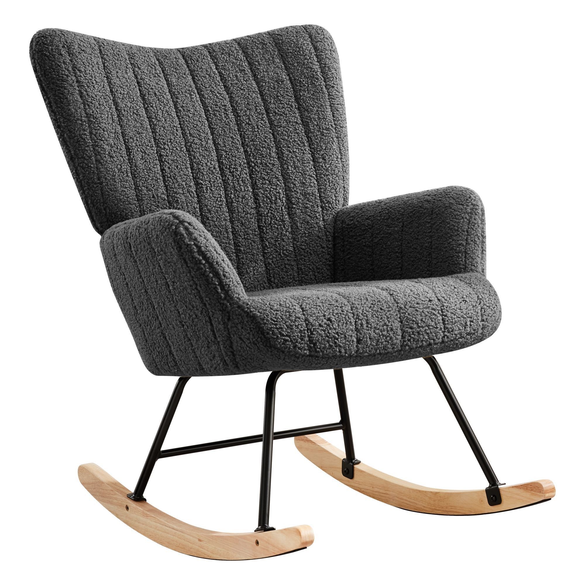 REDOM Schaukelstuhl Swingsessel mit Holzsockel (Schaukelsessel, günstig online kaufen
