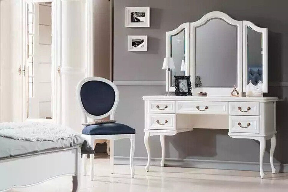 JVmoebel Schminktisch Spiegel Luxus Kommode Schlafzimmer Barock Rokoko Möbel, Made in Europa