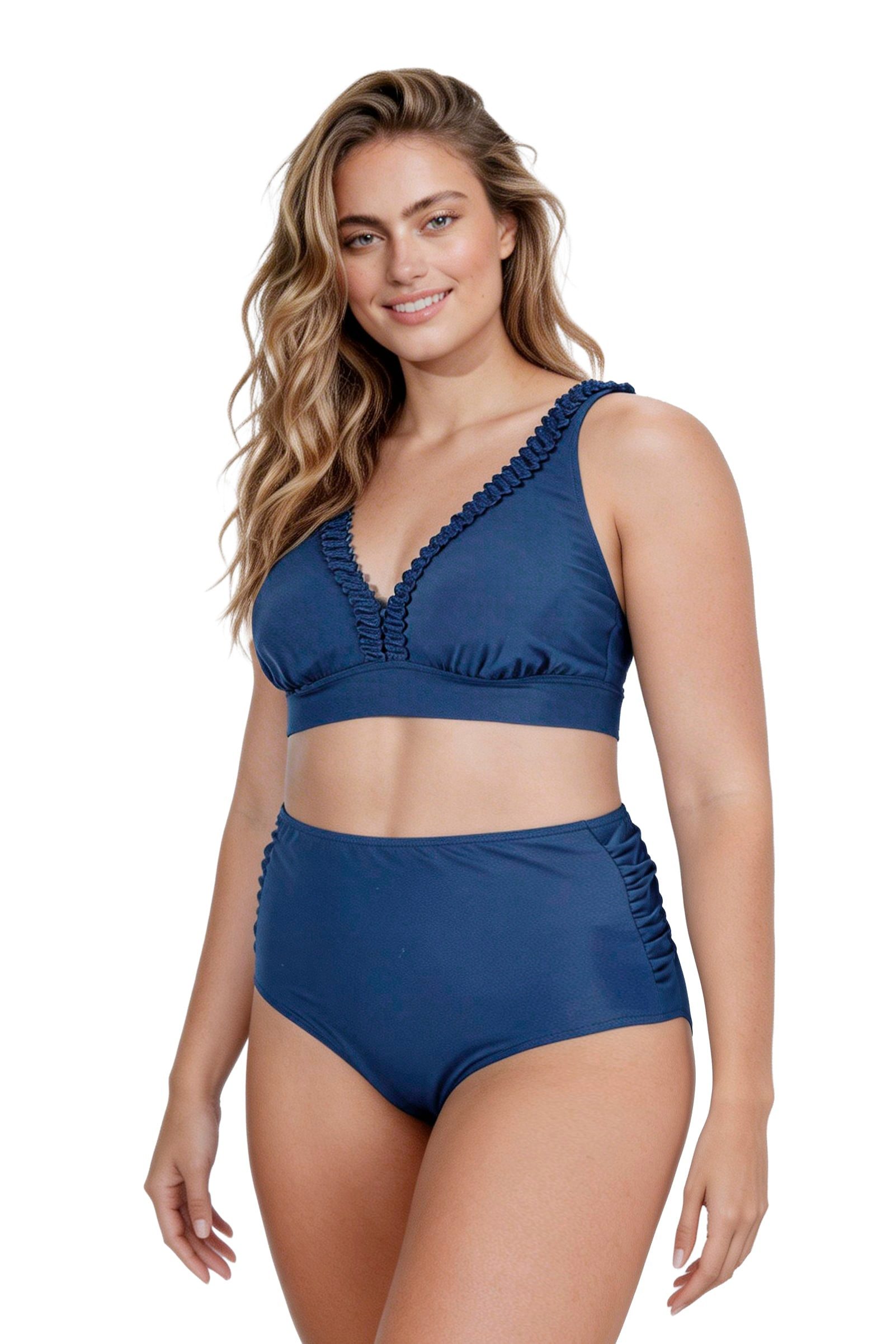 Ulla Popken Bustier-Bikini Bikini Zierband Softcups Träger verstellbar