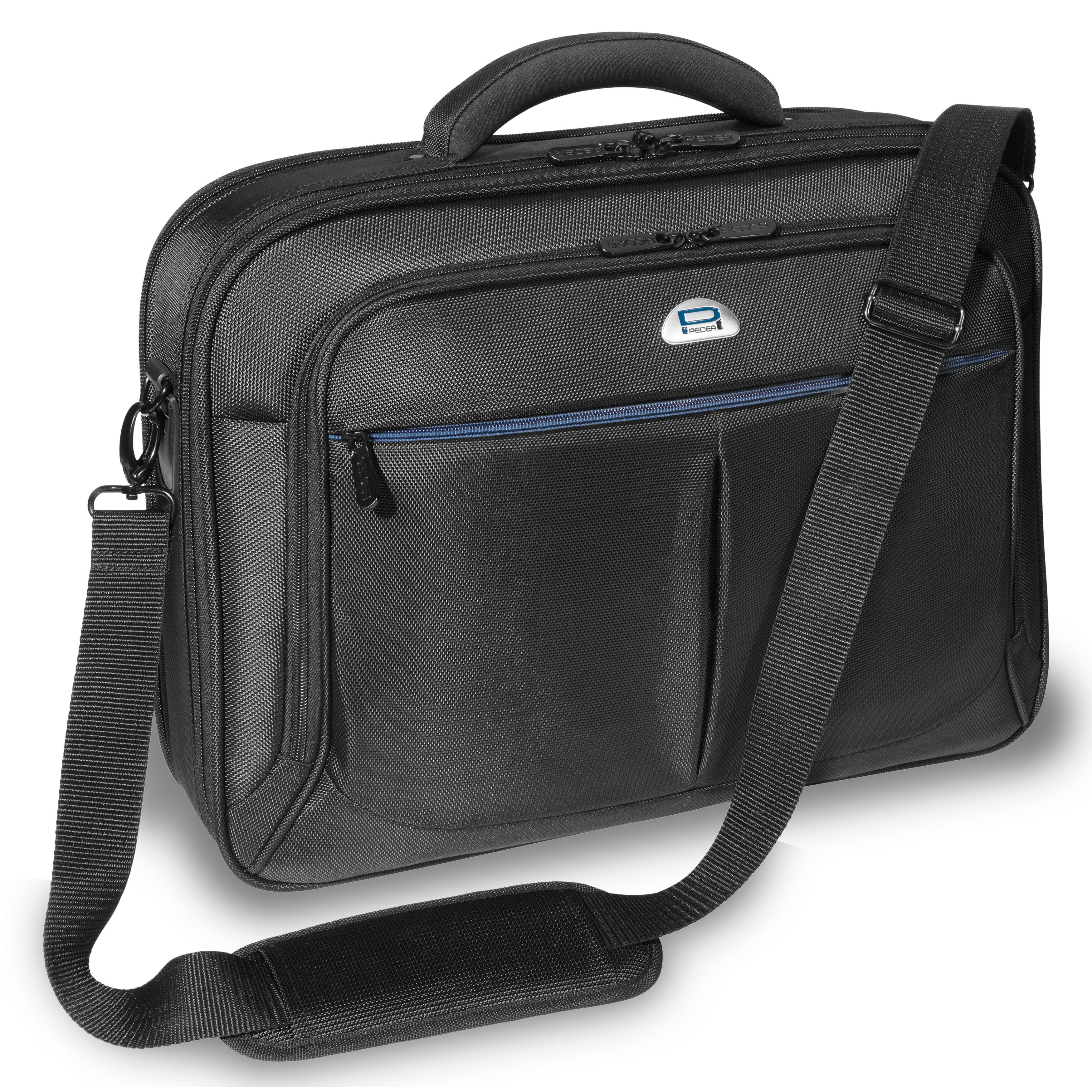 PEDEA Laptoptasche Premium (15,6 Zoll (39,6 cm), stabiler Schutzrahmen, dicke Polsterung, wasserabweisende Materialien schwarz