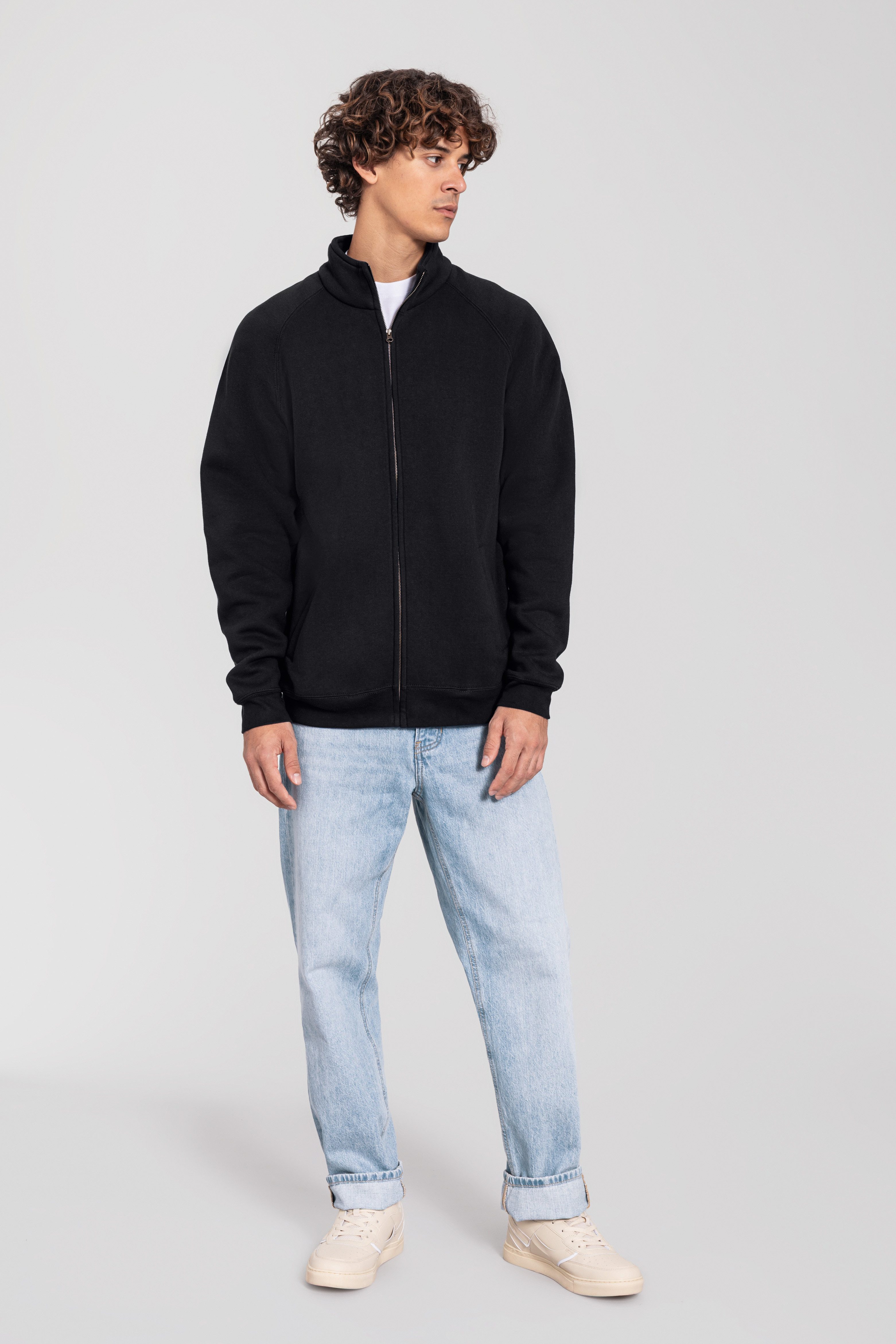 Fruit of the Loom Sweatjacke Iconic Premium Sweat Jacket mit Eingrifftaschen, meliert, in normaler Länge – Bild 4 von 4