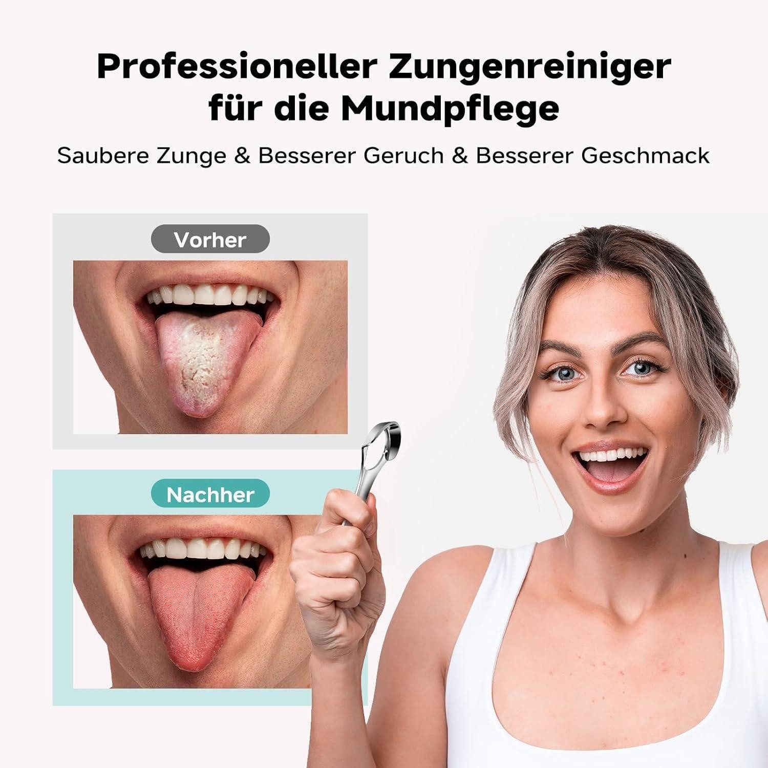 LuxusKollektion Zungenreinigeraufsatz Zungenreiniger Zungenschaber für Erwachsene Mundgeruchbekämpfen