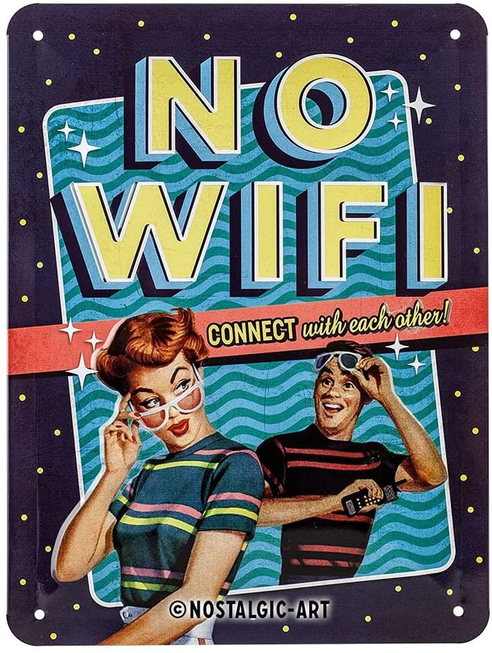 Nostalgic-Art Metallschild Blechschild 15x20 cm - Say it 50's - No WiFi günstig online kaufen