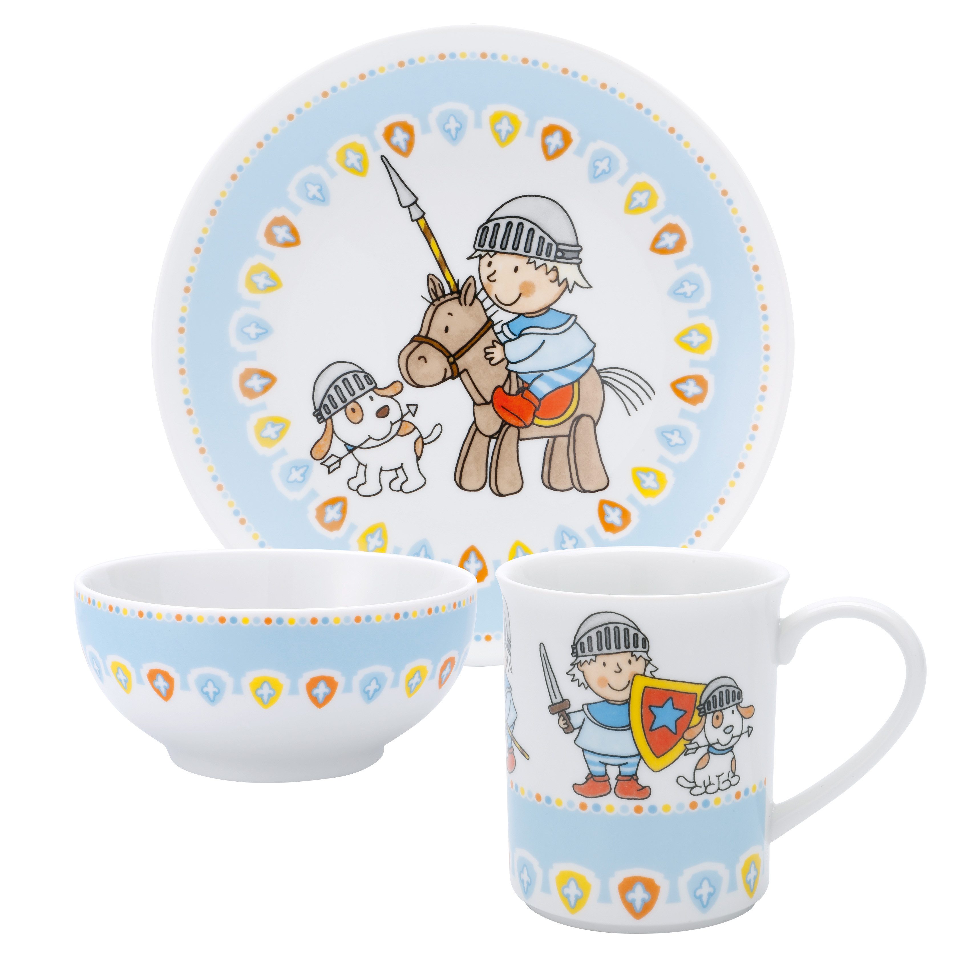 PURESIGNS Kindergeschirr-Set MIKO (7-tlg), 1 Personen, Edelstahl 18/10, Porzellan, Plastikfreier Essgenuss für die Kleinen – Bild 3 von 5