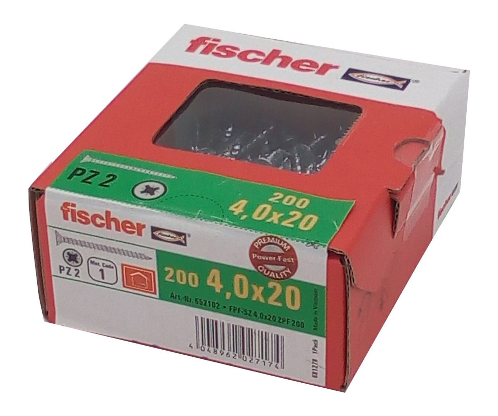 Fischer Befestigungstechnik Spanplattenschraube fischer Power Fast Spanplattenschrauben Holzschrauben verzinkt Vollgew, (200 St)