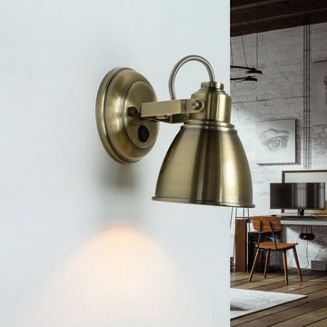 Licht-Erlebnisse Wandstrahler ALEX, ohne Leuchtmittel, Wandspot in Bronze verstellbar Industrial Design