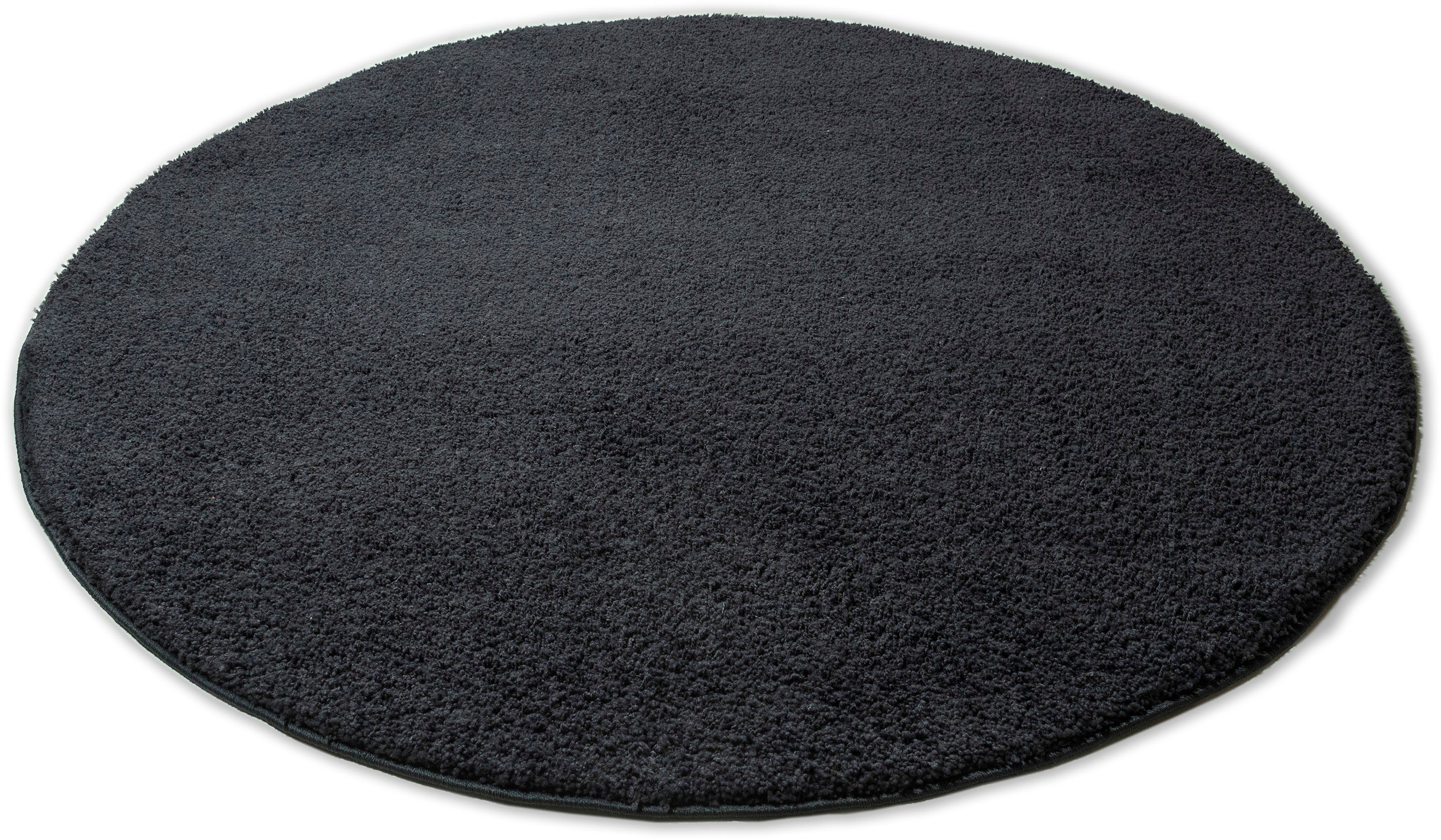 Teppich Ariane, Home affaire, rund, Höhe: 21 mm, Uni-Farben, Mikrofaser, extra flauschig, einfarbig, Shaggy-Look schwarz