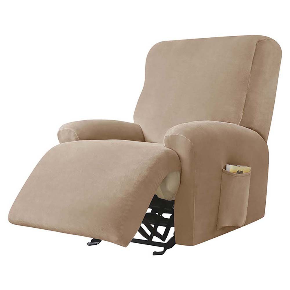 Sofahusse Sofa Stuhl Abdeckung Stretchy Velvet Vier Stück Anti-Rutsch-Abdeckung, DRSEON