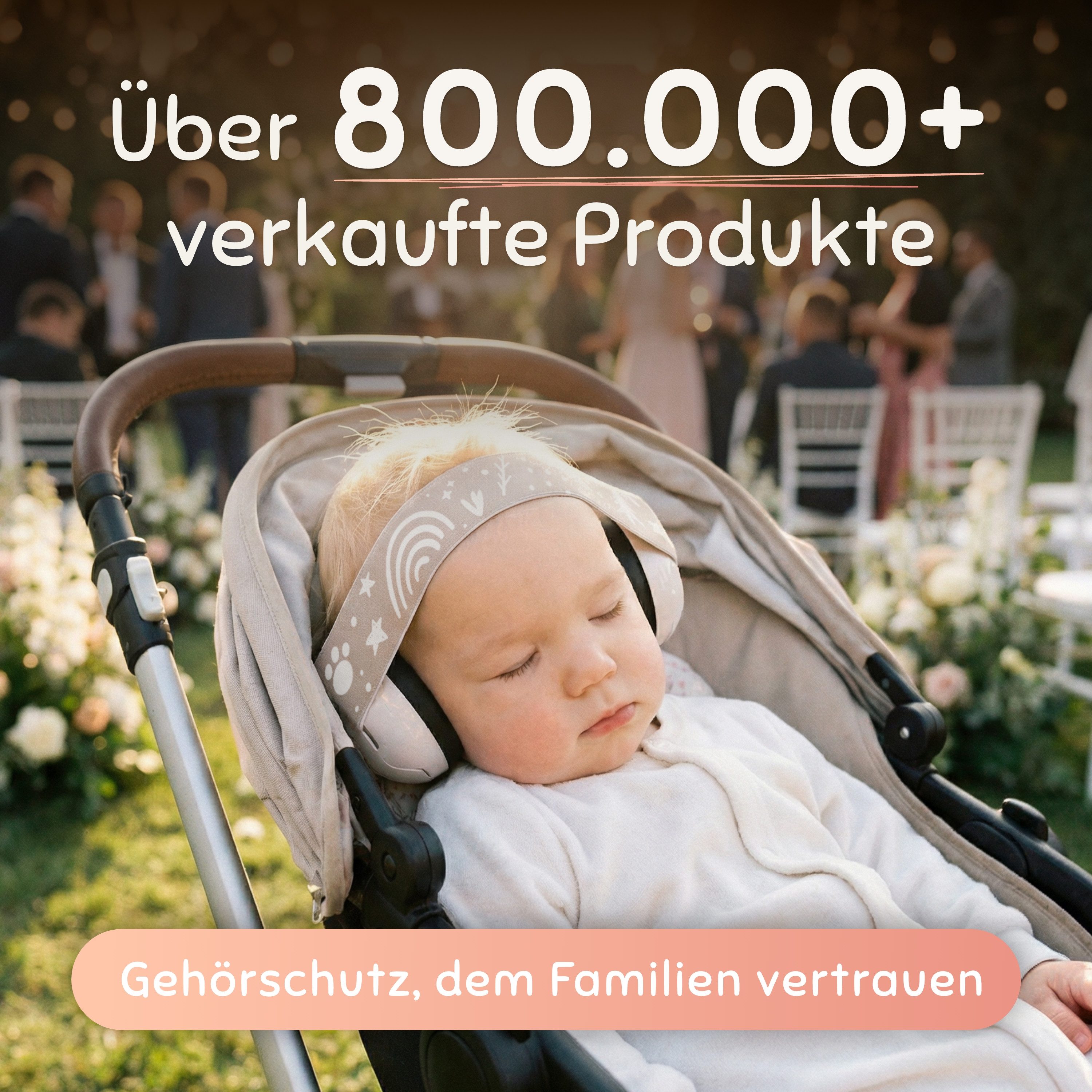 Schallwerk Kapselgehörschutz Mini+ Ohrenschützer für Kleinkinder - Gehörschutz Baby, (Kopfhörer Babys & Kleinkinder, Ohrenschutz für Babys mit verstellbaren Band), bis zu 52cm Kopfumfang