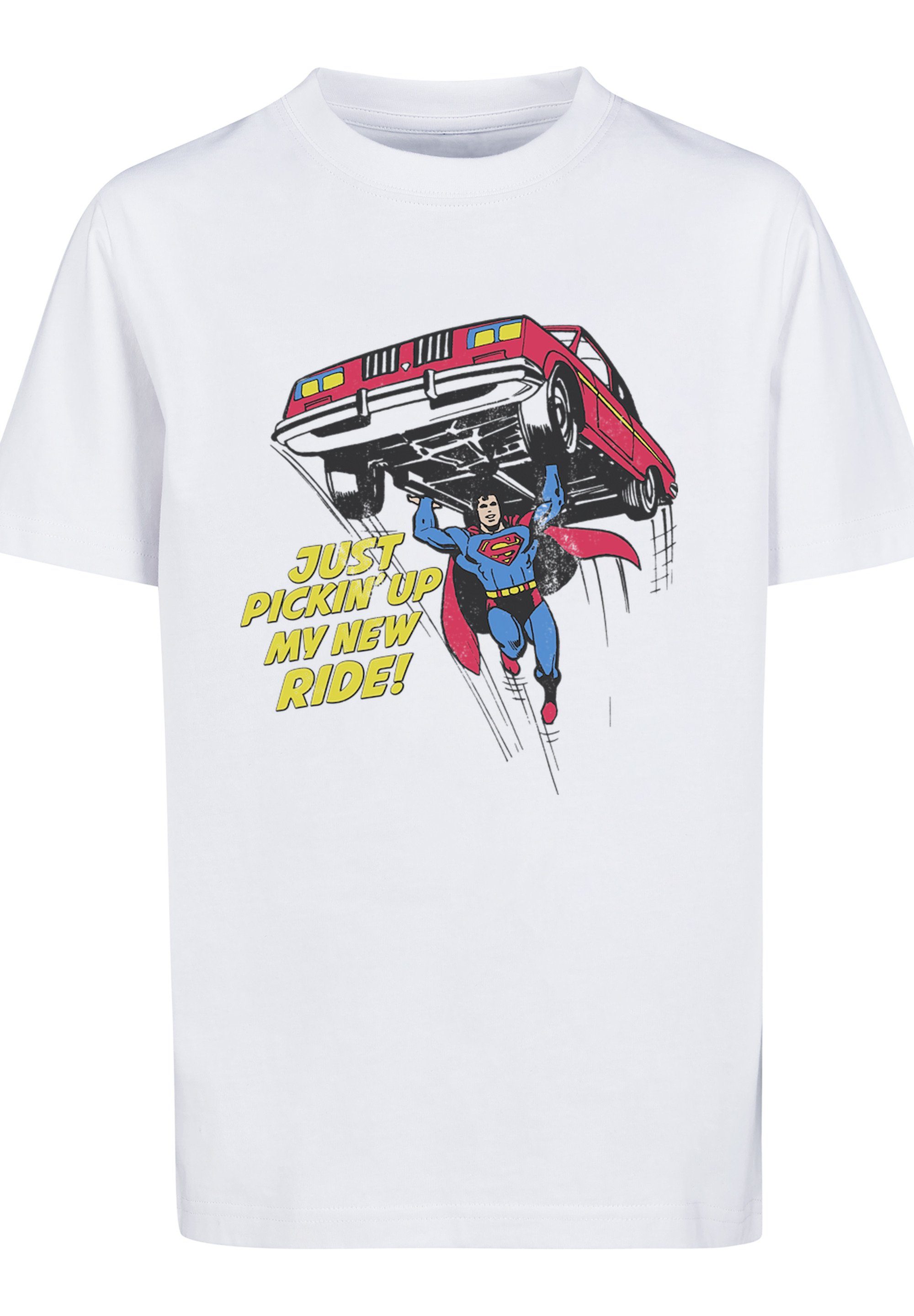 weiß F4NT4STIC Print Comics Superman T-Shirt New DC Superheld Ride