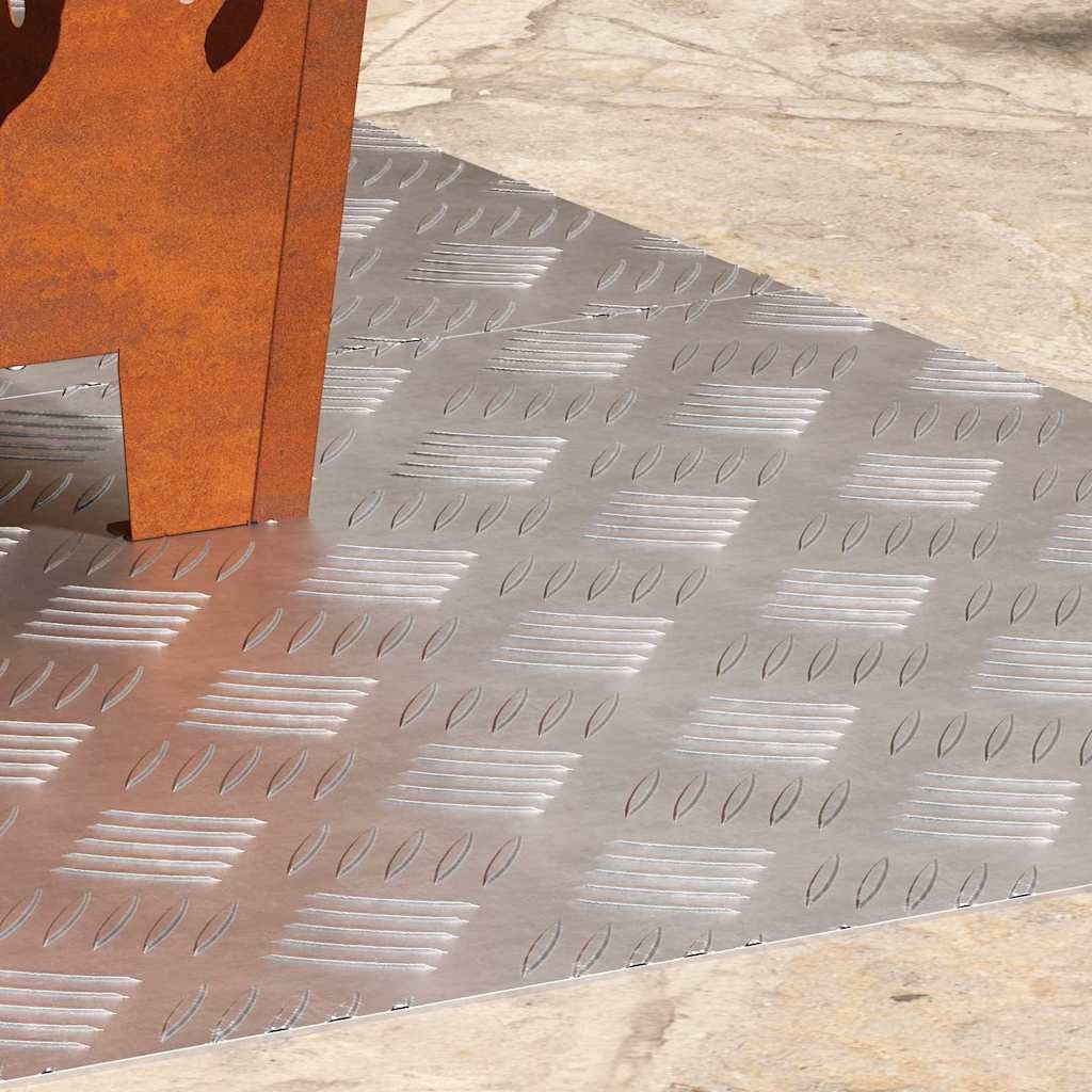 vidaXL Stufenmatte Treppe Tritt Rechtwinklig 2 pcs Silber 80 x 50 cm Aluminium, Rechtwinklig