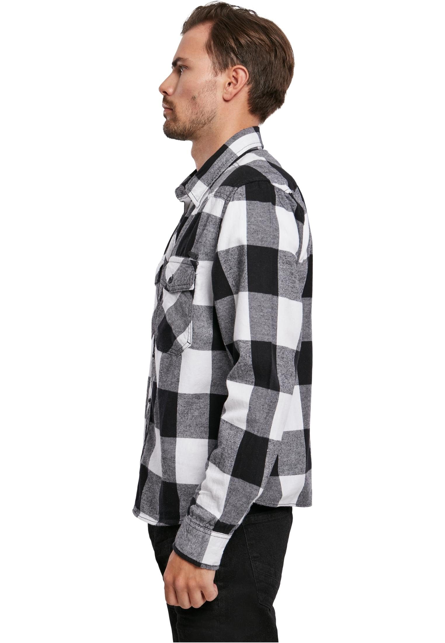 Brandit Herren Langarmhemd white-black Checked (1-tlg) Shirt