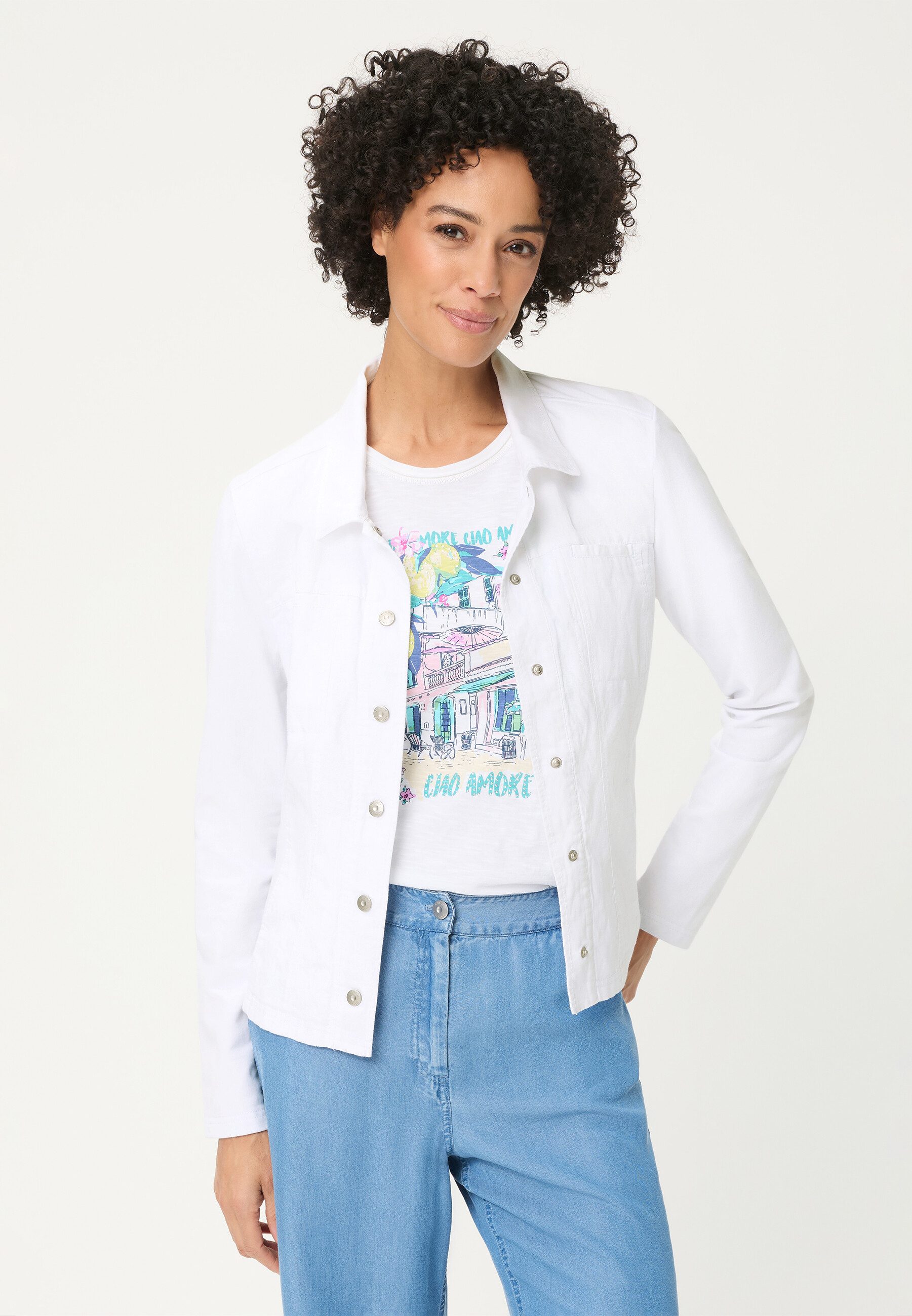 Olsen Sweatjacke im modernen Materialmix