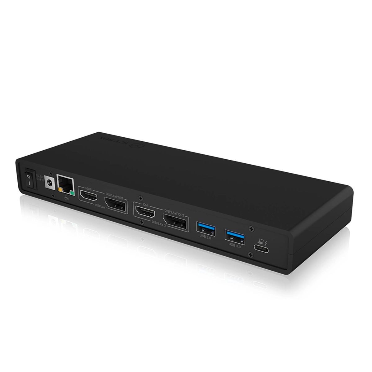 ICY BOX Festplatten-Gehäuse IB-DK2245AC Docking mit Videoausgabe