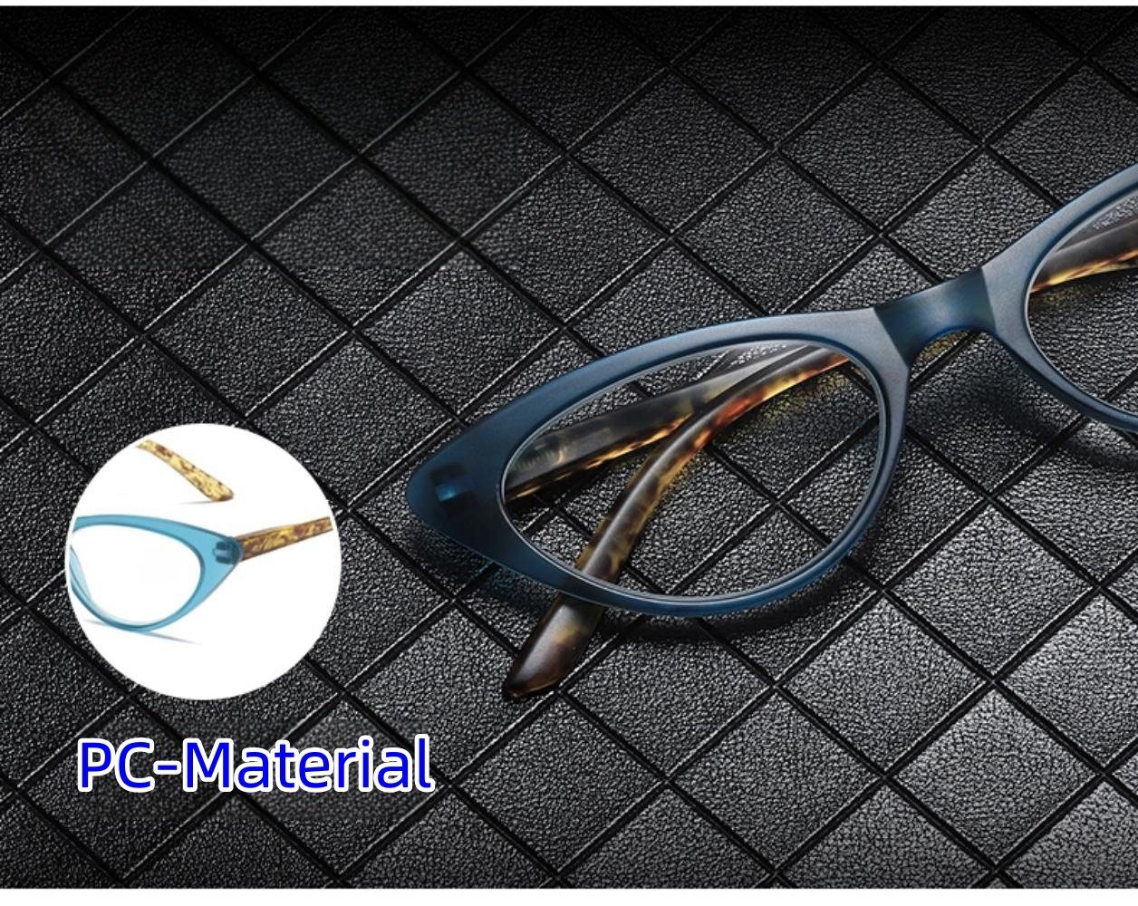 PACIEA Lesebrille Mode bedruckte Rahmen presbyopische blaue anti Gläser grau