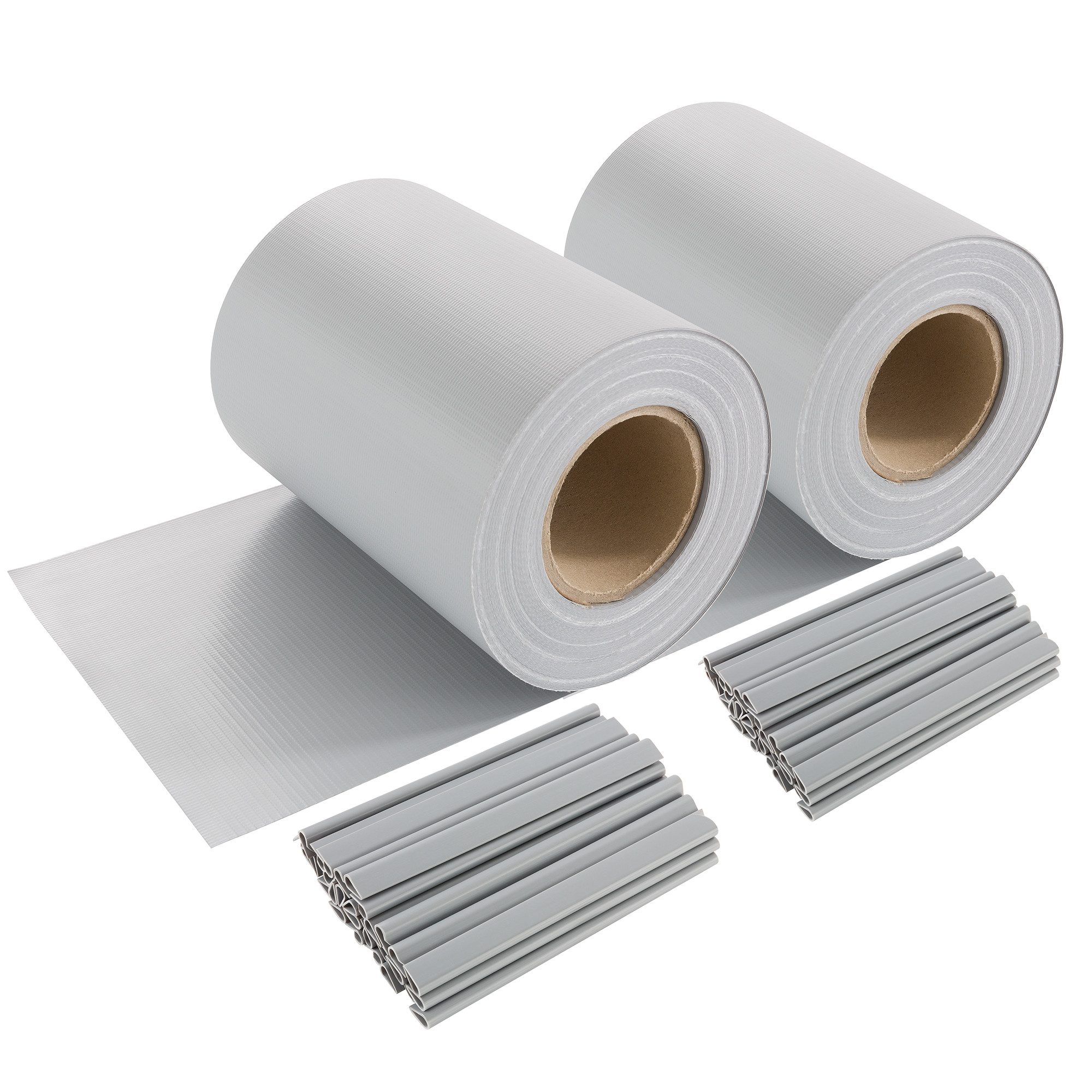 Arebos Sichtschutzfolie Balkon Sichtschutz PVC 70m PVC mit Befestigungsclips Balkonverkleidung, (Sichtschutzrolle)
