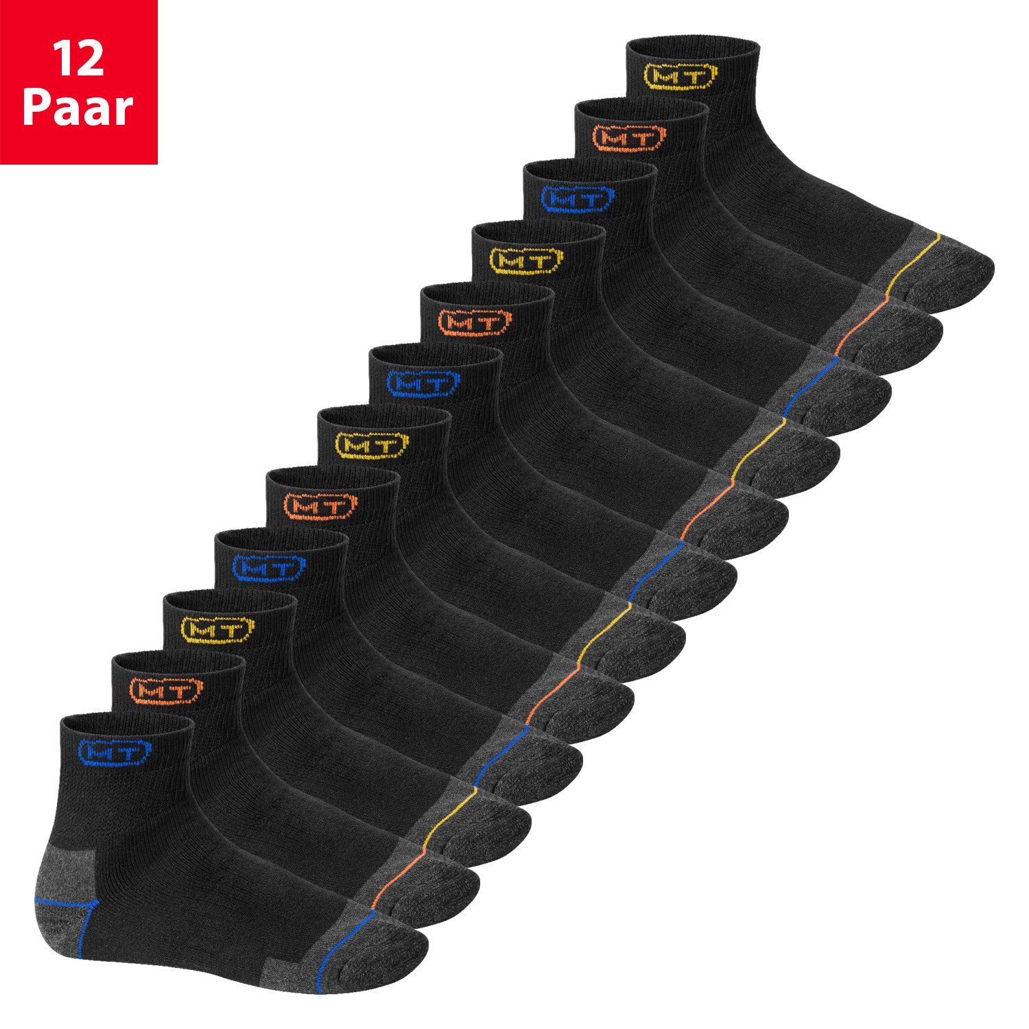 MT Arbeitssocken Herren robuste Arbeits- & Freizeit Kurzschaft Socken (6/12 Paar)