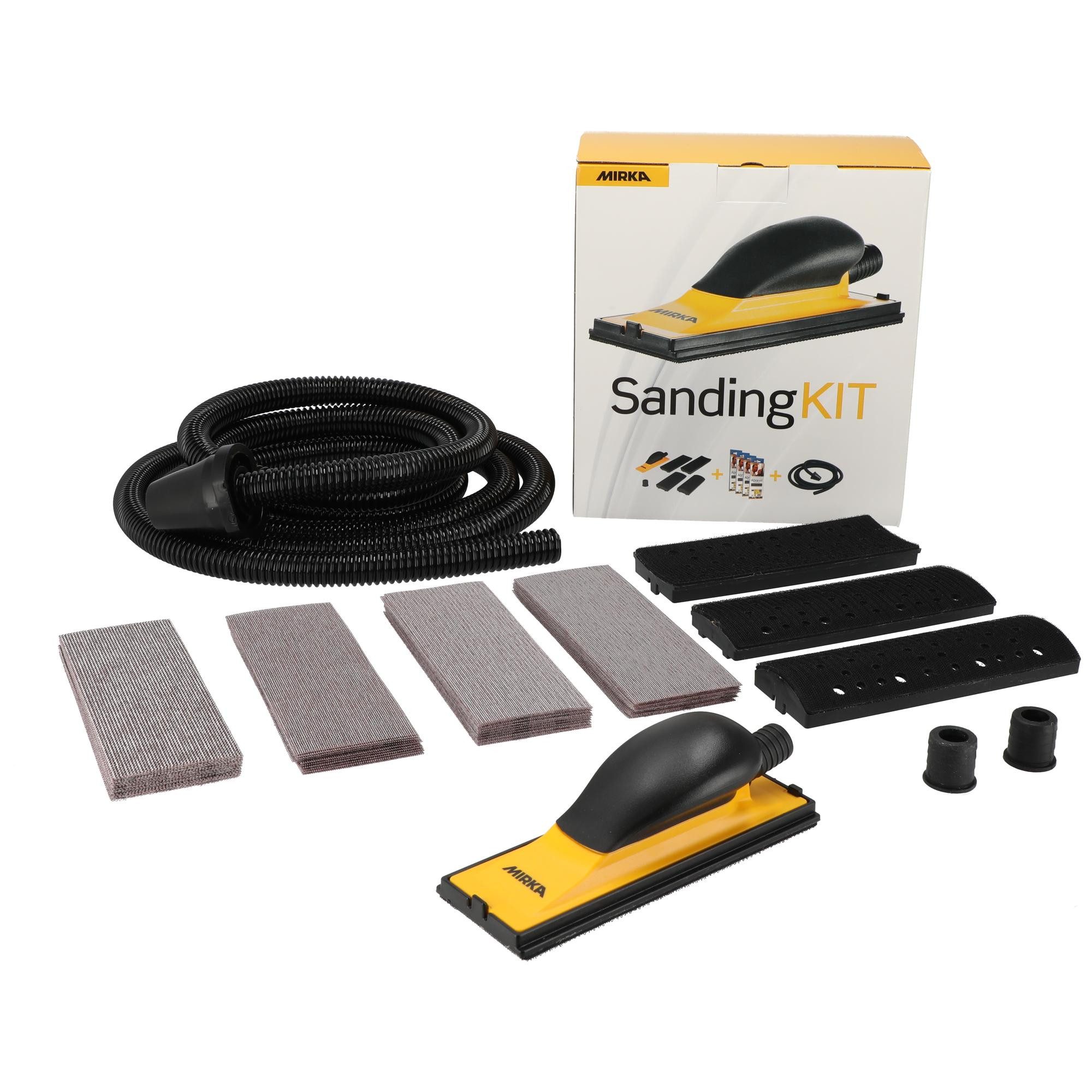 Mirka Handschleifer Handblock-Kit, Mit Schleifer, Aufsätzen & Absaugung – ideal für manuelles