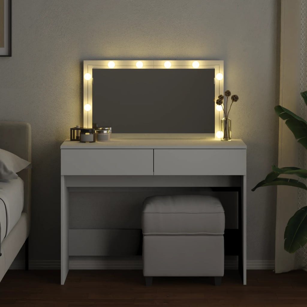 vidaXL Schminktisch Schminktisch mit LED-Beleuchtung Weiß günstig online kaufen