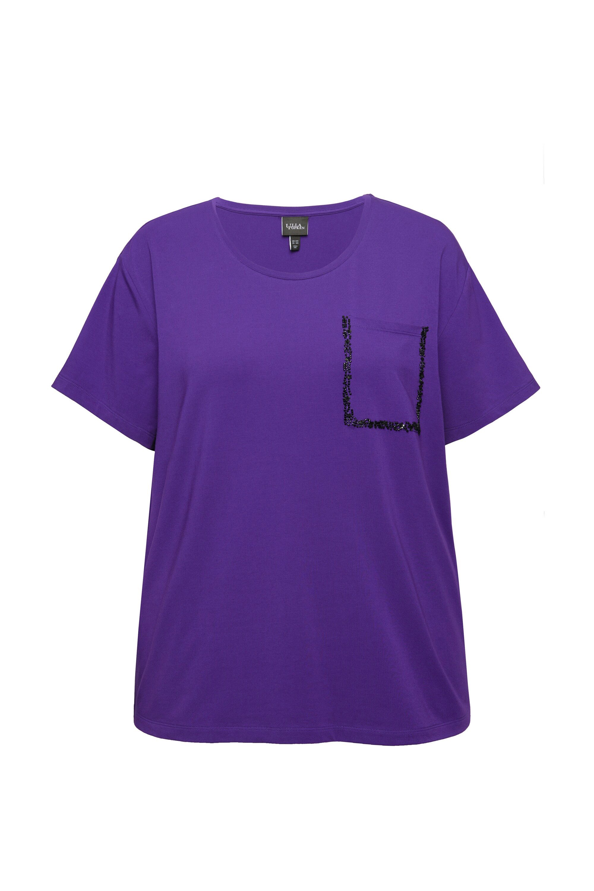 Ulla Popken T-Shirt T-Shirt Brusttasche Perlen günstig online kaufen