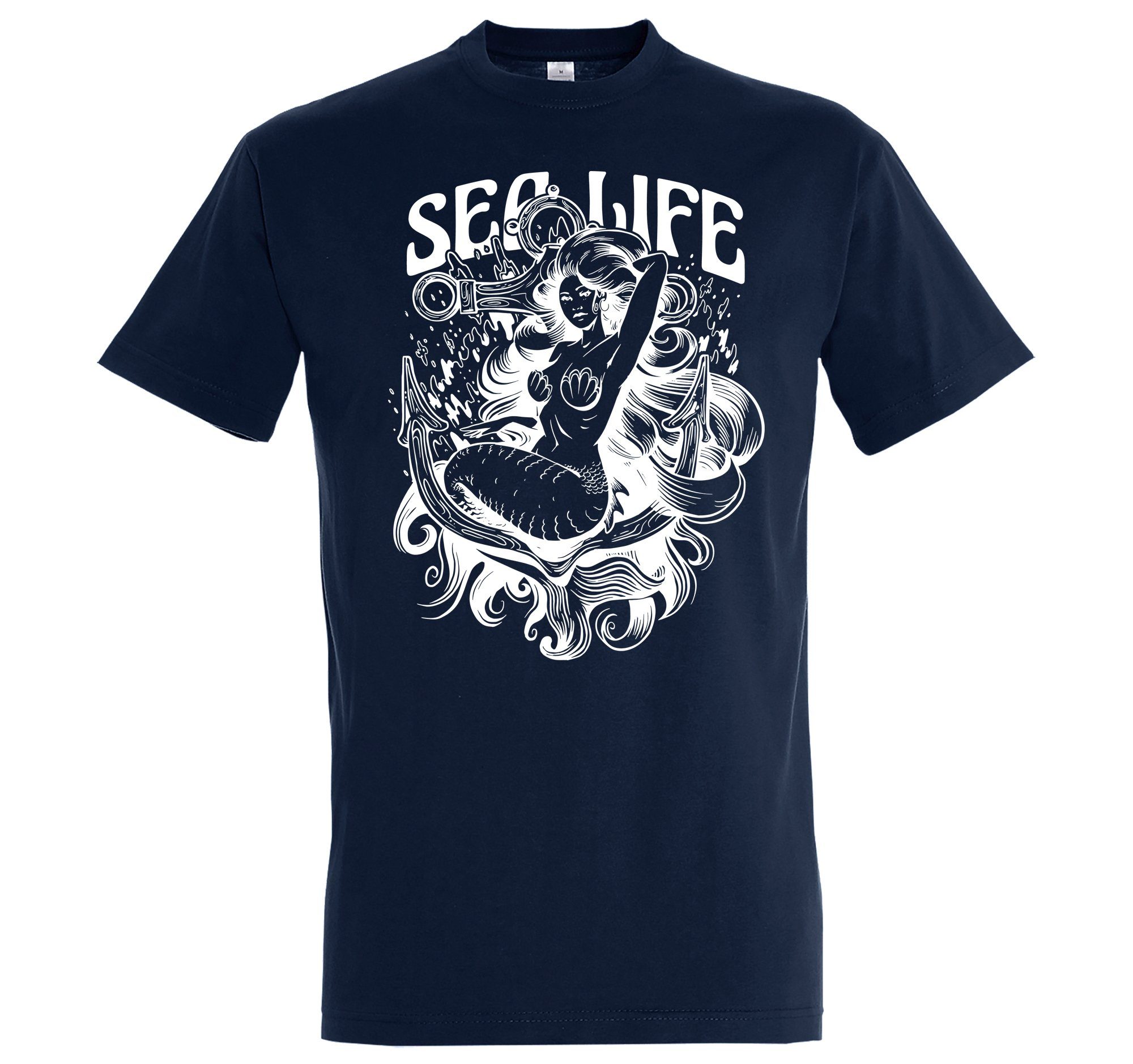 Youth Designz T-Shirt Sea Life Herren Shirt mit trendigem Frontprint Navyblau