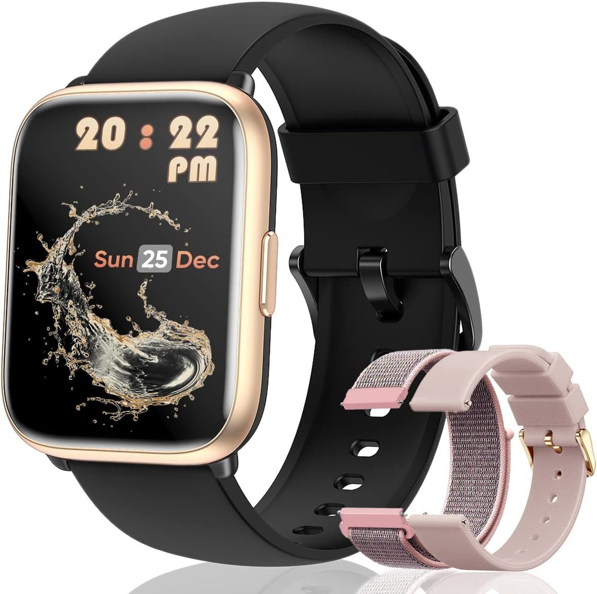 Dachma Smartwatch (1,8 Zoll, Android iOS), Damen Fitness Tracker 5ATM  Smartwatch mit Whatsapp, Schlaftracker Uhr