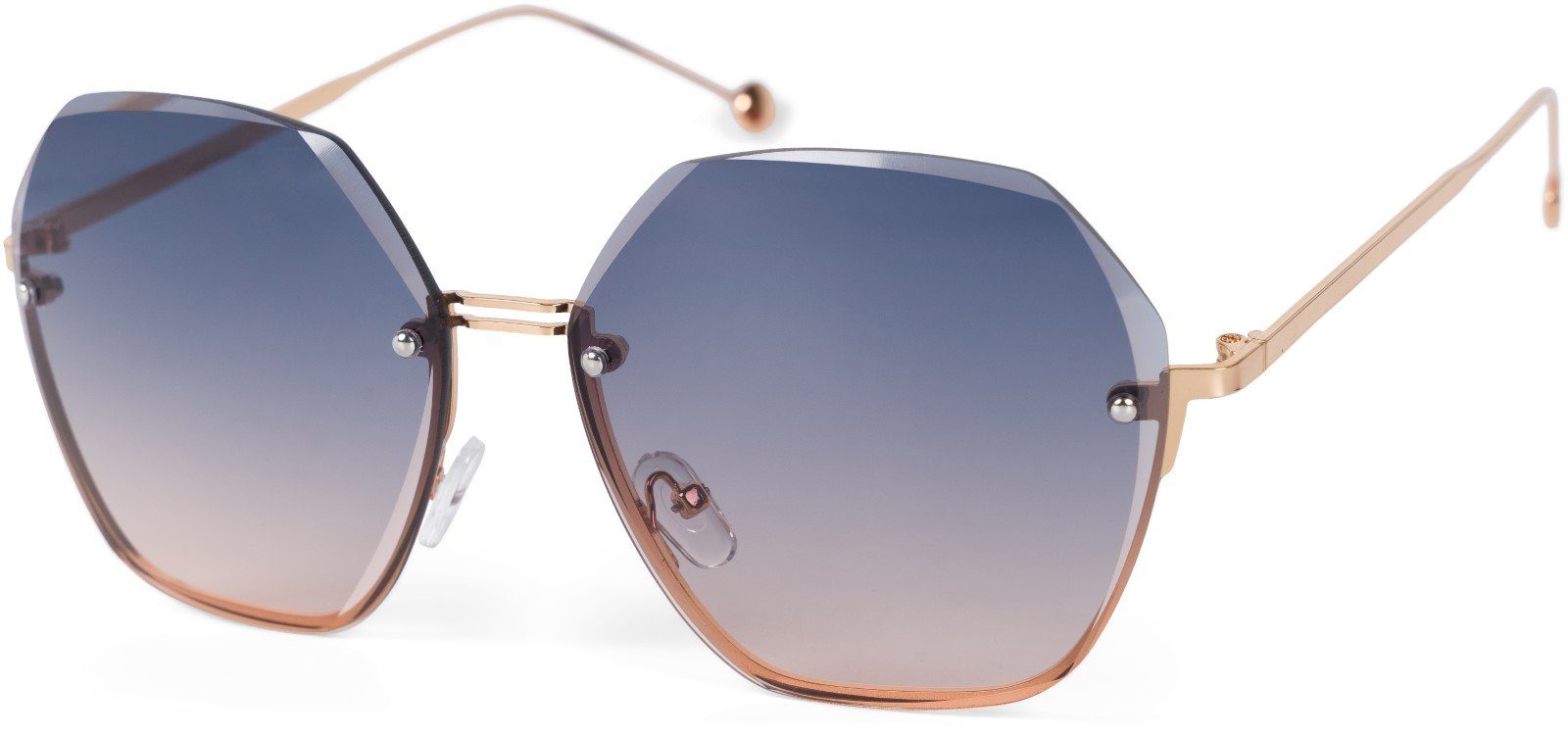 Grau (1-St) / Sonnenbrille Verlauf Gold Gestell Getönt styleBREAKER Glas