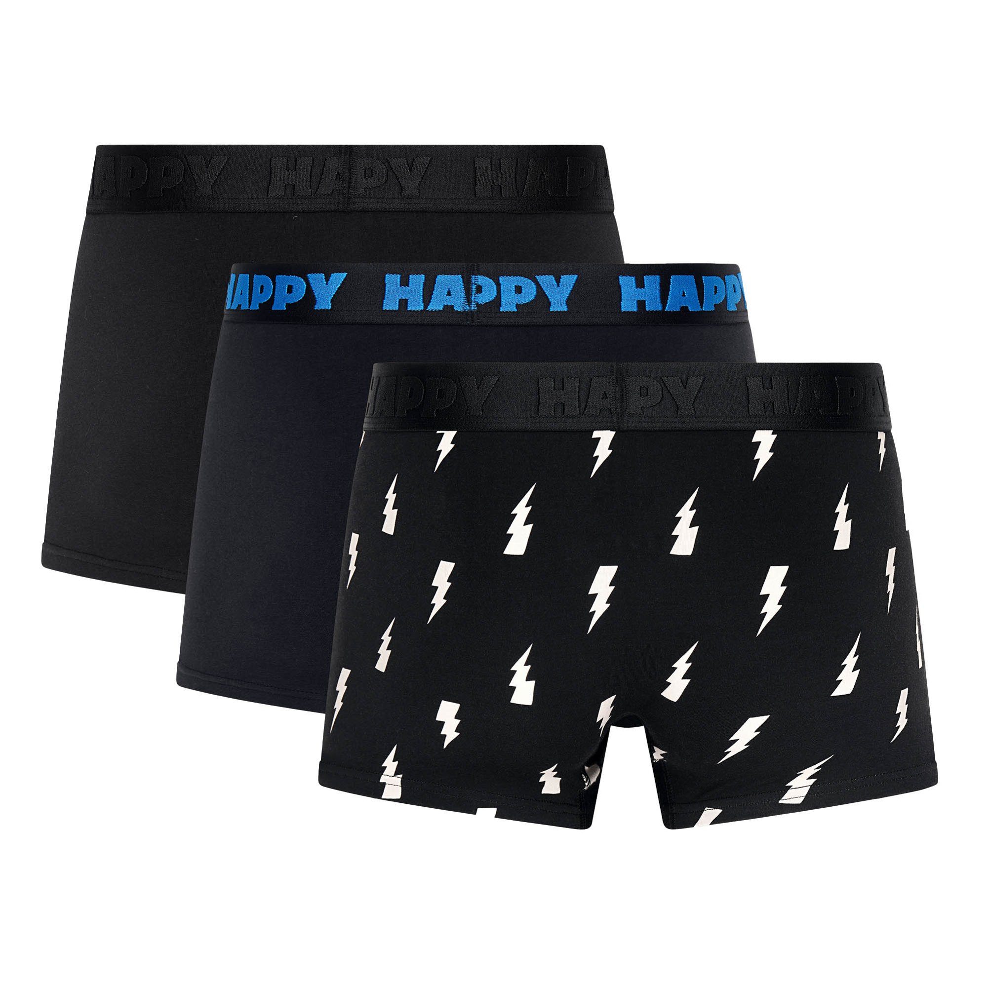 Happy Socks Boxer Herren Boxershort 3er Pack Baumwolle Boxers 3-Pack (Packung, 3er Pack)